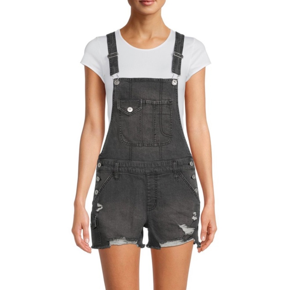 😎 Distressed Overall Shorts Jumper NWT😎~XS